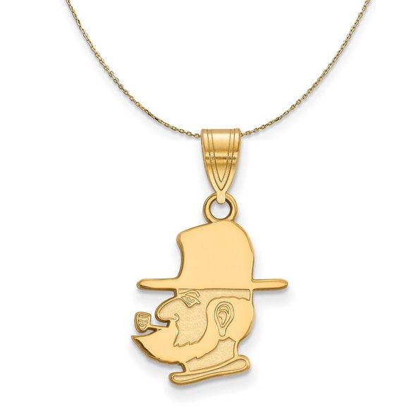 14k Yellow Gold Appalachian State Medium Necklace - 30 Inch